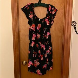 Emerald Navy Floral Romper